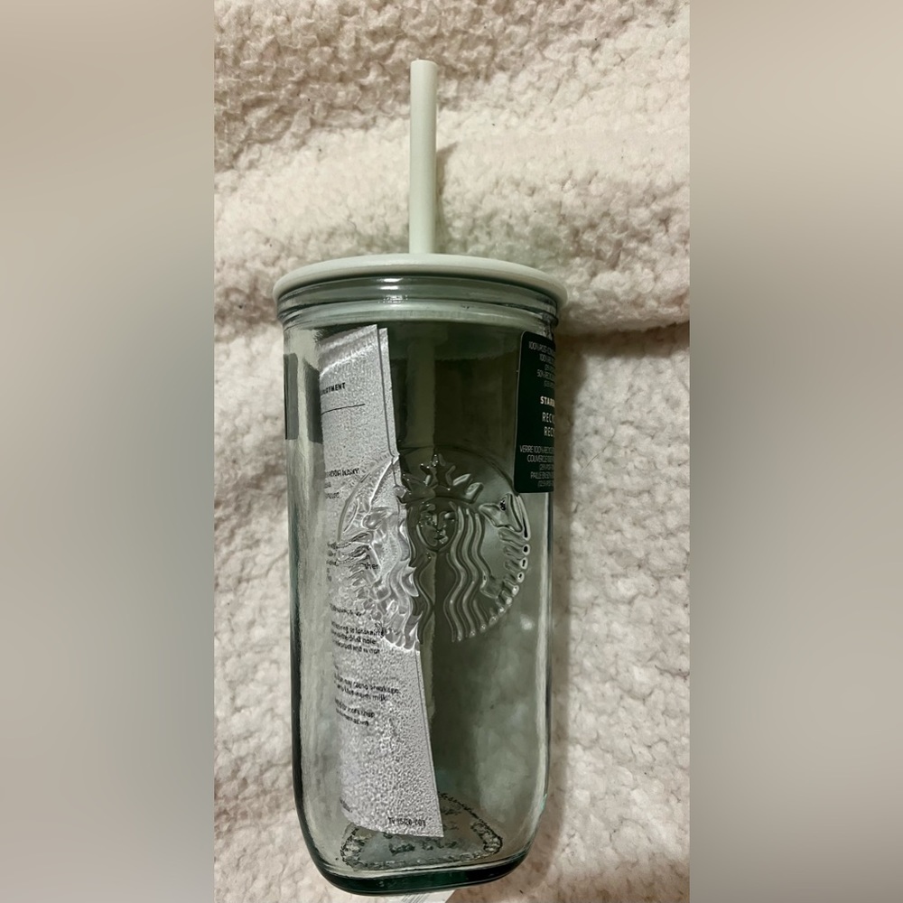 New 2023 Starbucks Recycled Glass Mint Green Cold Cup Tumbler Triangle